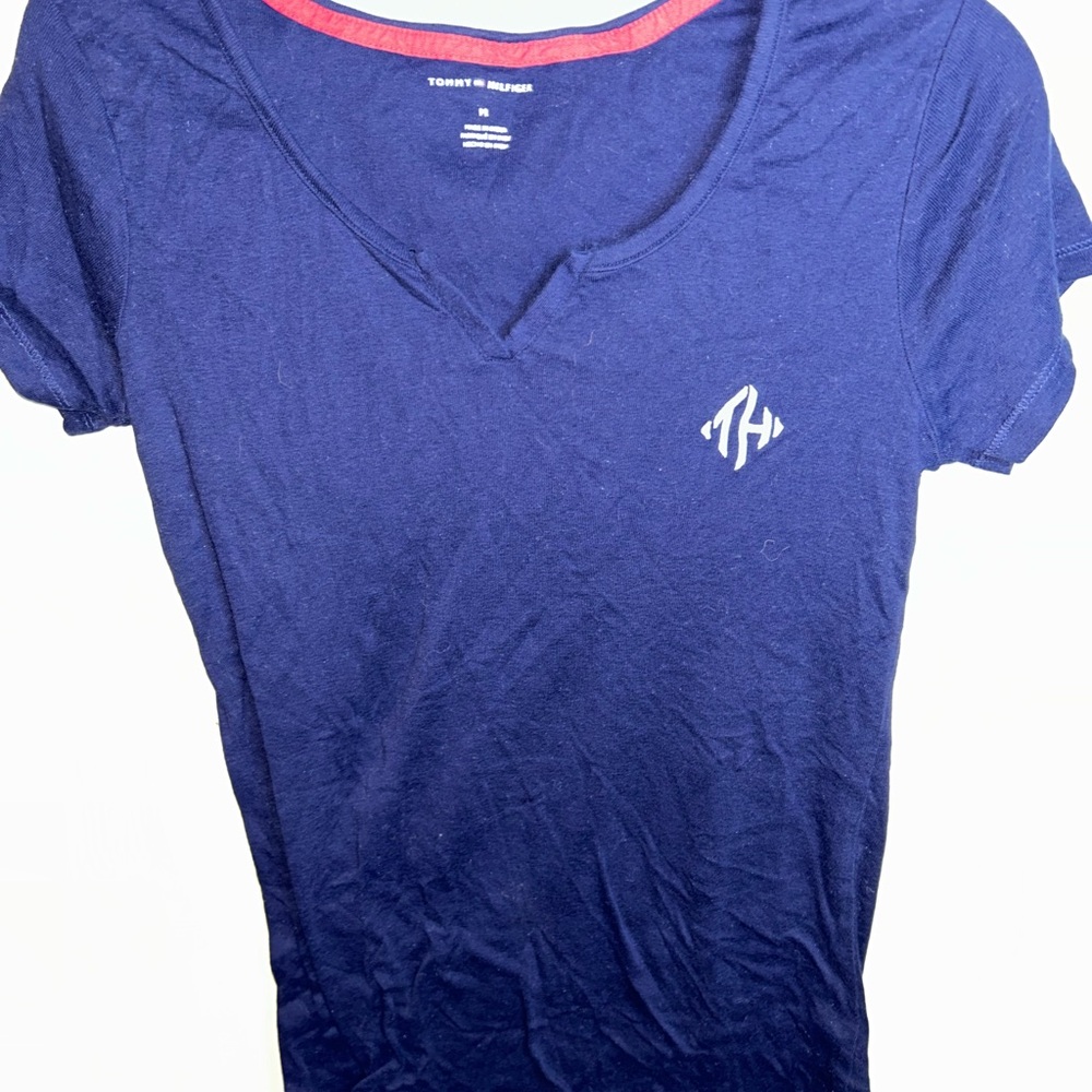 Tommy Hilfiger Women's Navy V-Neck Tee